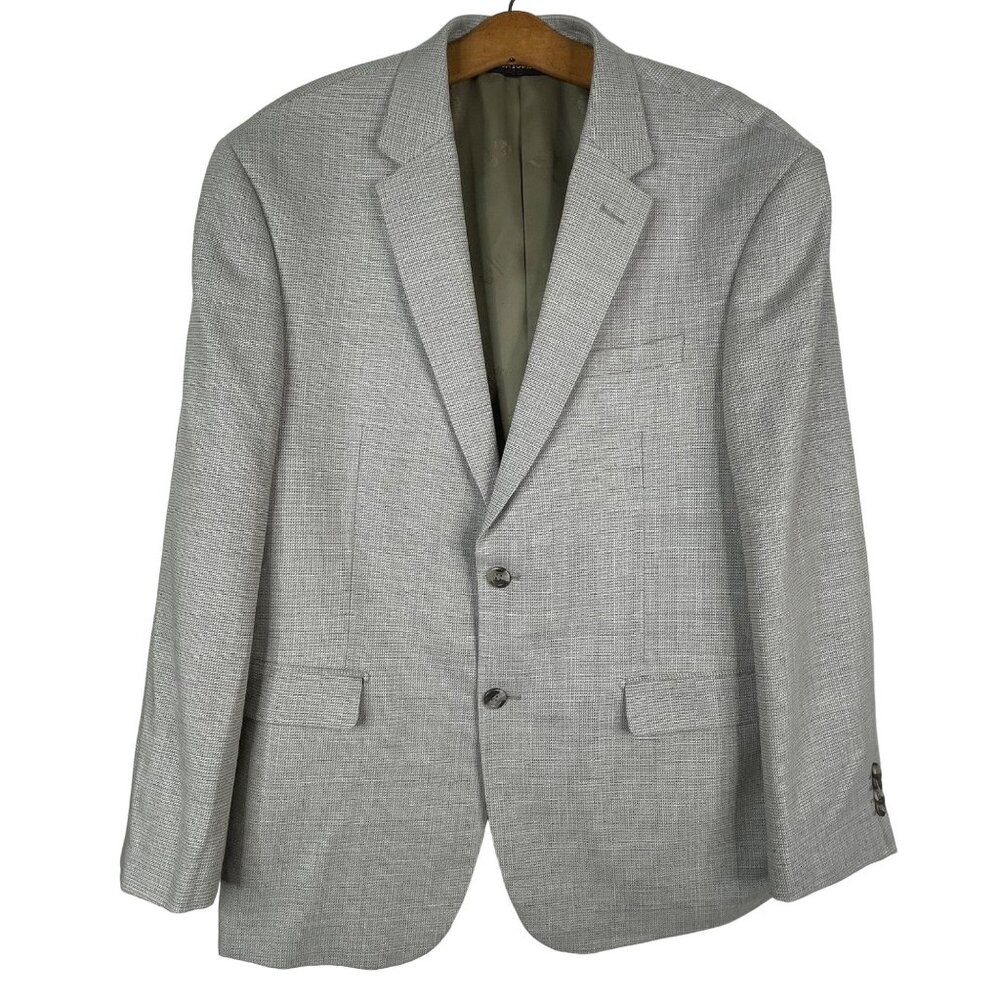 Prontomoda Sport Coat Jacket Size 44S Oxford 2Button Stone Gray Super 140s Wool